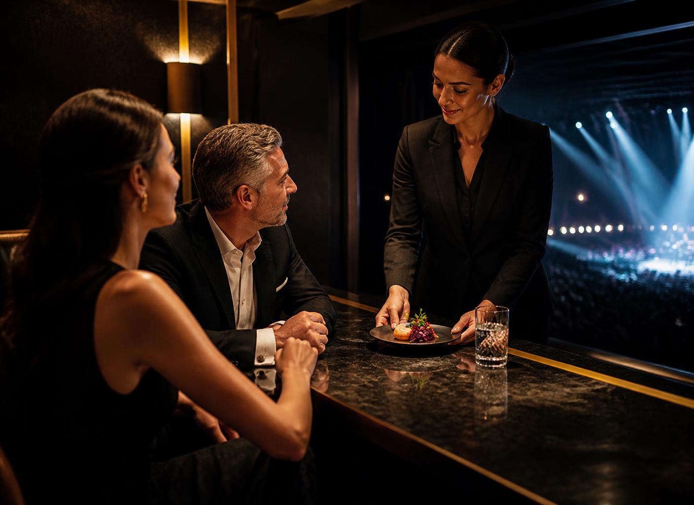 Private hospitality overlooking the performance